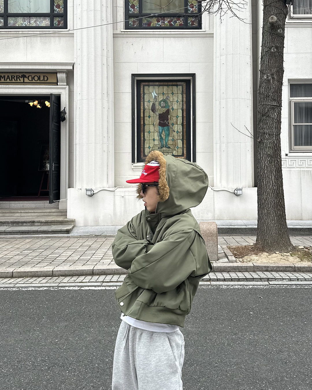 ファーフードミリタリーダウンジャケット SK1005