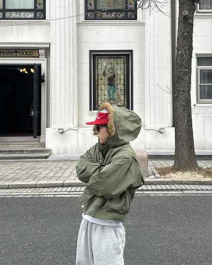 ファーフードミリタリーダウンジャケット SK1005