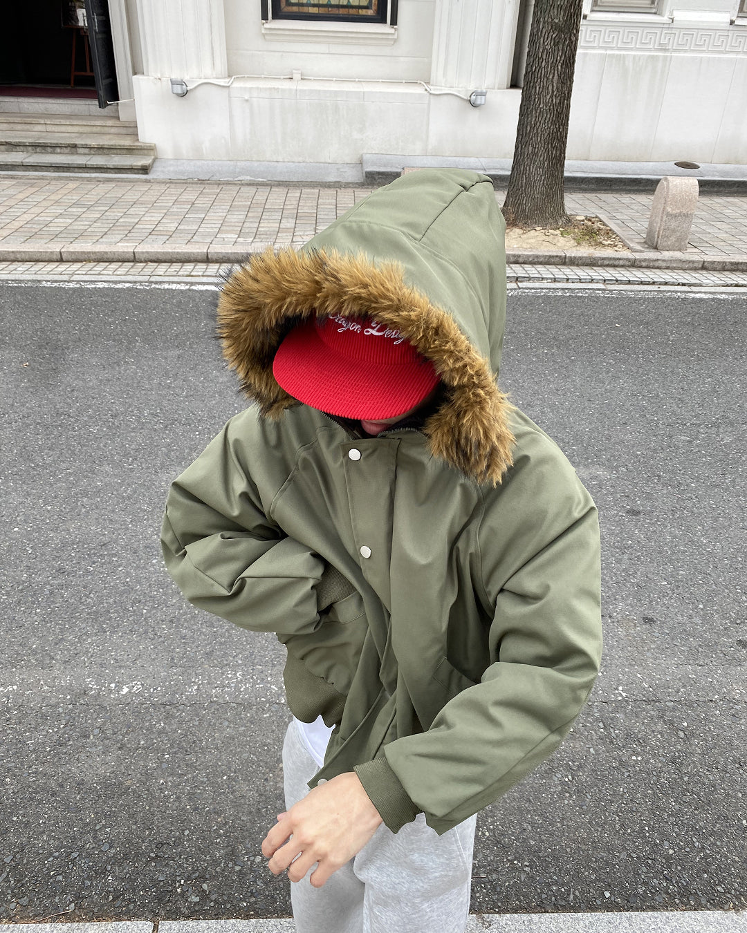 ファーフードミリタリーダウンジャケット SK1005