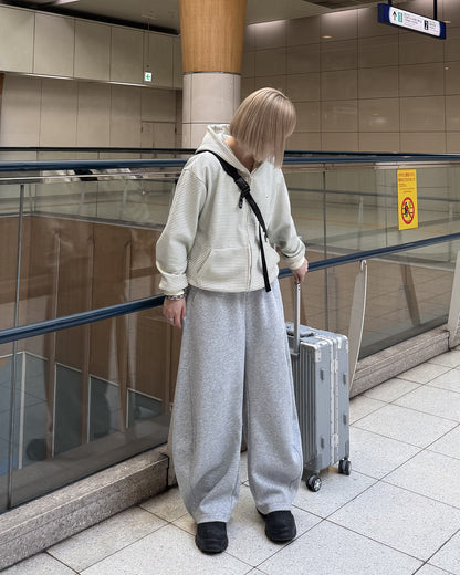 ボーダースウェットダブルジップフーディKC3001