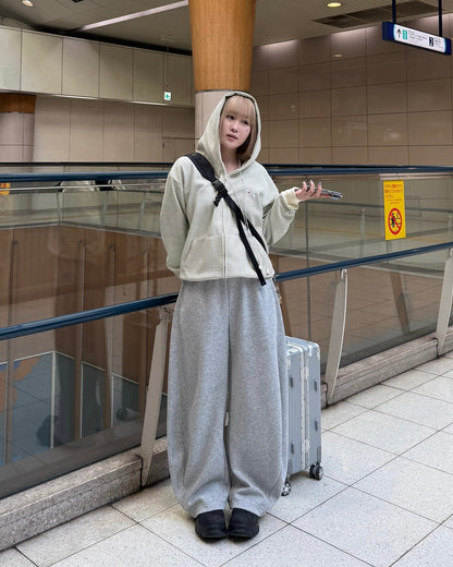 ボーダースウェットダブルジップフーディKC3001