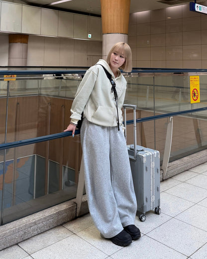 ボーダースウェットダブルジップフーディKC3001