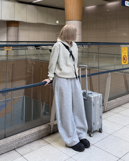 ボーダースウェットダブルジップフーディKC3001