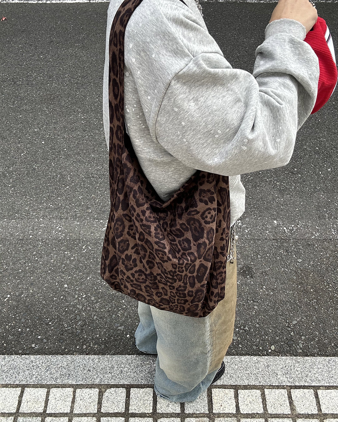 【即納】レオパード柄ワンショルダーカレッジバッグSK5001