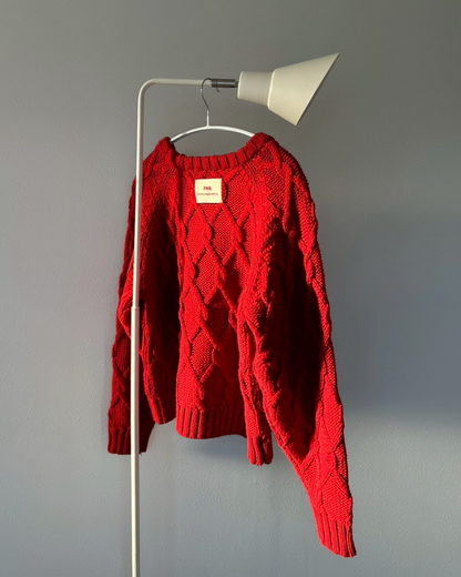 【11/25 19:00販売開始 オリジナル 即納】クロップドフィッシャーマンセーター SK6000