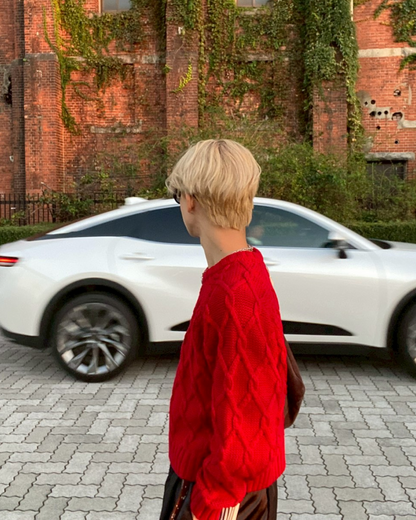 【11/25 19:00販売開始 オリジナル 即納】クロップドフィッシャーマンセーター SK6000