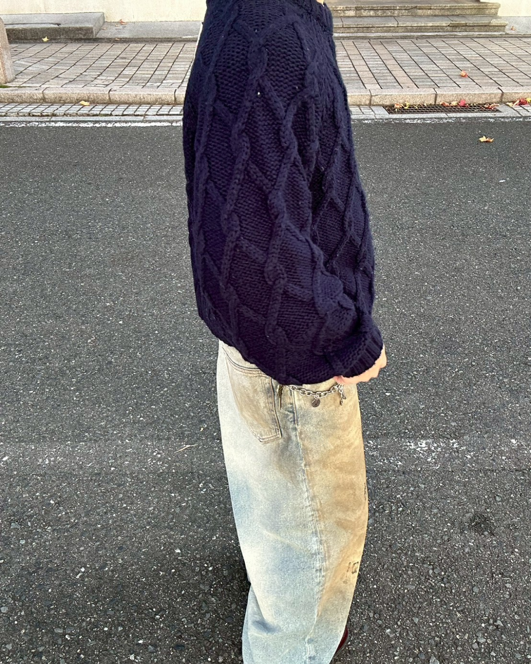 【11/25 19:00販売開始 オリジナル 即納】クロップドフィッシャーマンセーター SK6000