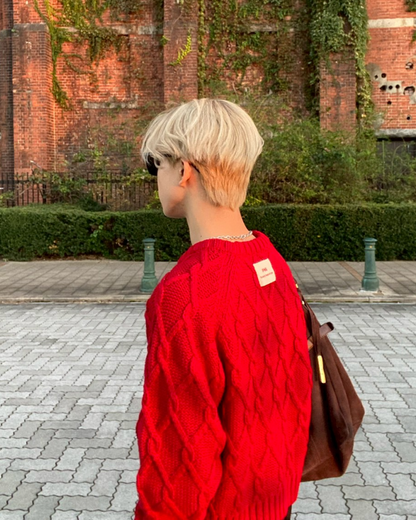 【11/25 19:00販売開始 オリジナル 即納】クロップドフィッシャーマンセーター SK6000