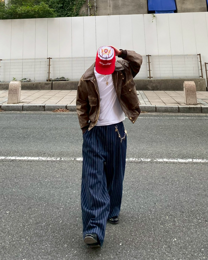 【オリジナル 即納】ストライプバギーカーブパンツ SK6001