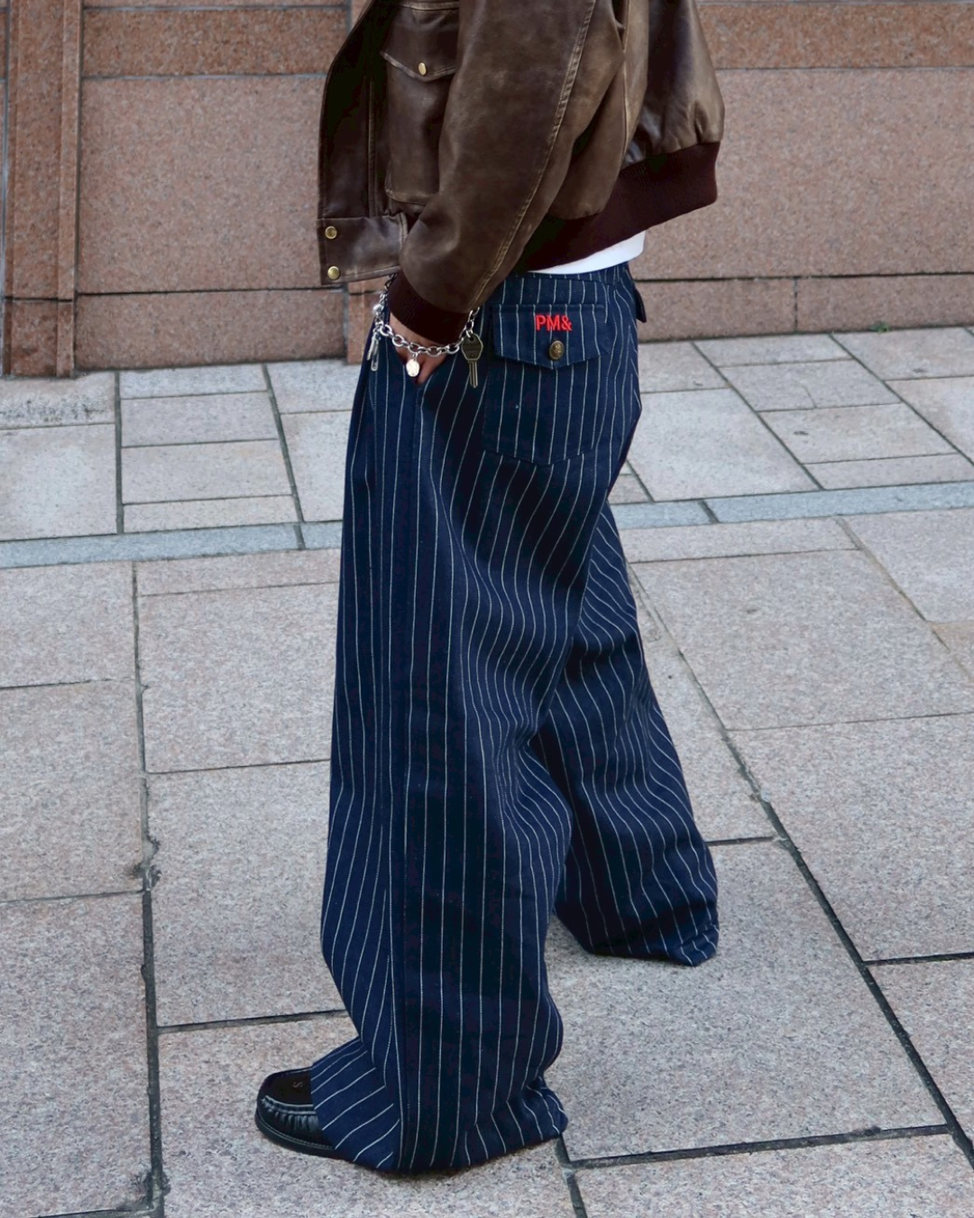 【オリジナル 即納】ストライプバギーカーブパンツ SK6001