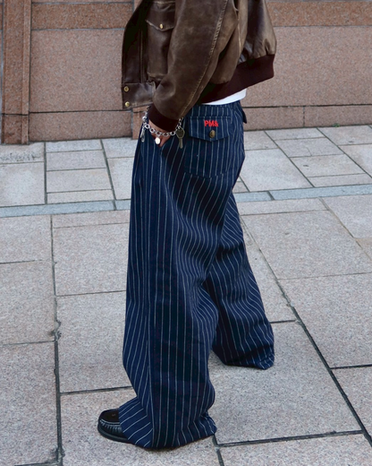 【オリジナル 即納】ストライプバギーカーブパンツ SK6001