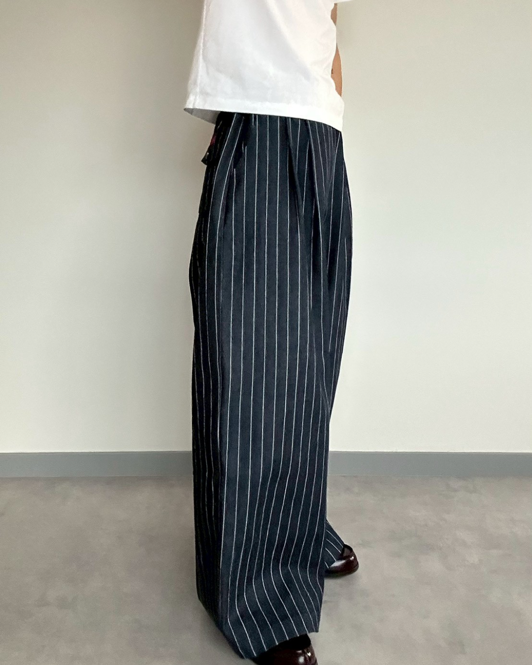 【11/25 19:00販売開始 オリジナル 即納】ストライプバギーカーブパンツ SK6001