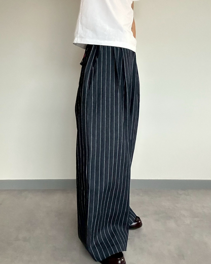 【11/25 19:00販売開始 オリジナル 即納】ストライプバギーカーブパンツ SK6001