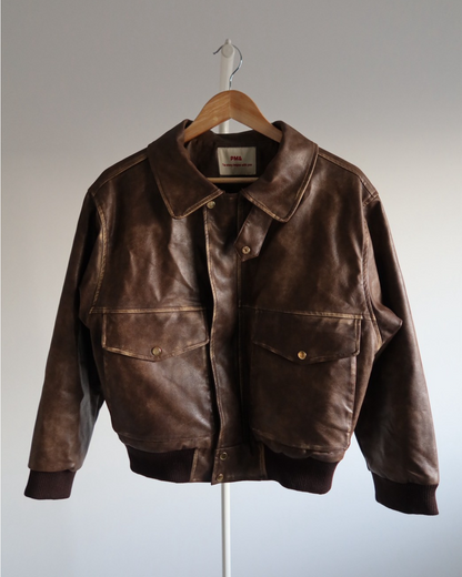 【11/25 19:00販売開始 オリジナル 即納】PUレザーA2フライトジャケット SK6002