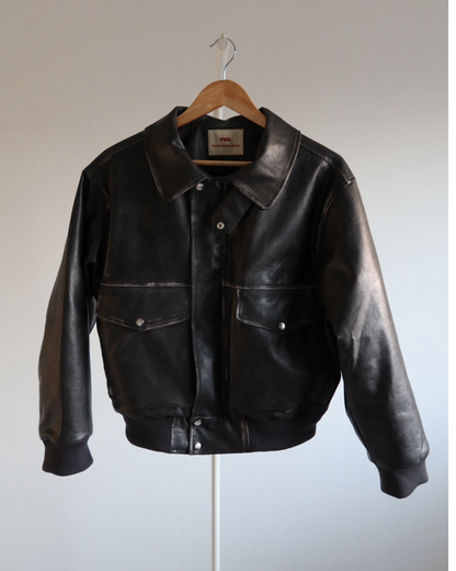 【11/25 19:00販売開始 オリジナル 即納】PUレザーA2フライトジャケット SK6002