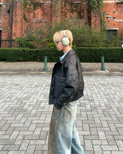 【オリジナル 即納】PUレザーA2フライトジャケット SK6002