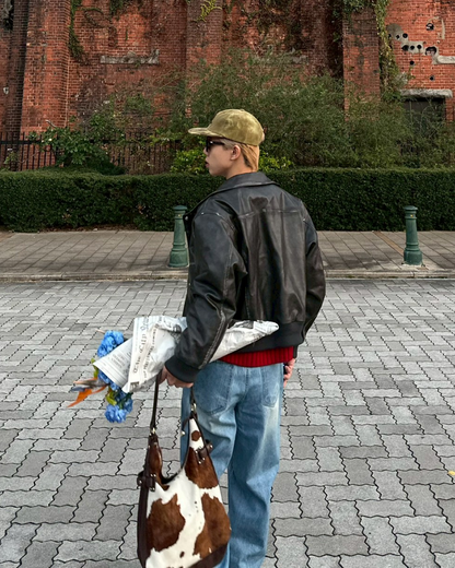 【オリジナル 即納】PUレザーA2フライトジャケット SK6002