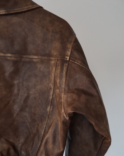 【11/25 19:00販売開始 オリジナル 即納】PUレザーA2フライトジャケット SK6002