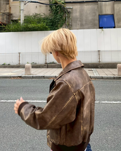 【オリジナル 即納】PUレザーA2フライトジャケット SK6002