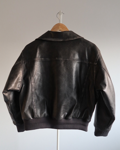 【11/25 19:00販売開始 オリジナル 即納】PUレザーA2フライトジャケット SK6002