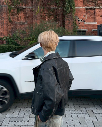 【オリジナル 即納】PUレザーA2フライトジャケット SK6002