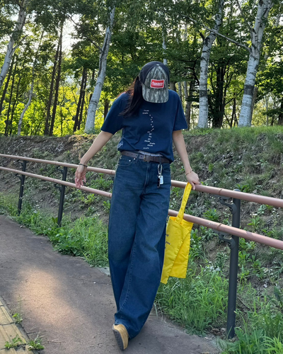 【即納】オーバーサイズネイビーTシャツ SM0043
