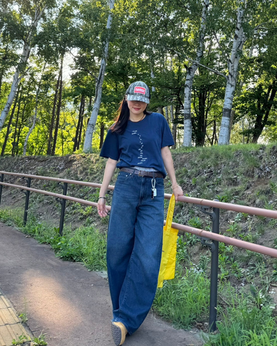【即納】オーバーサイズネイビーTシャツ SM0043