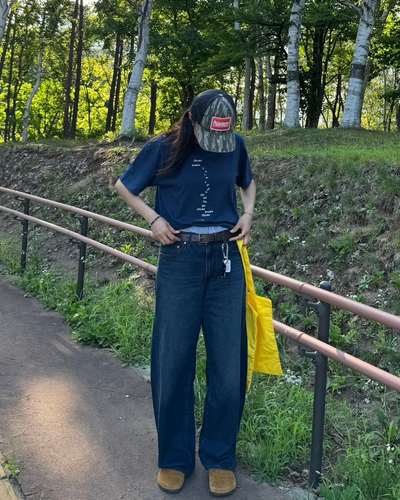 【即納】オーバーサイズネイビーTシャツ SM0043