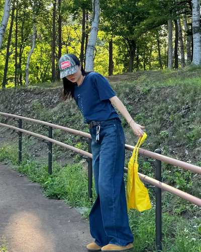 【即納】オーバーサイズネイビーTシャツ SM0043