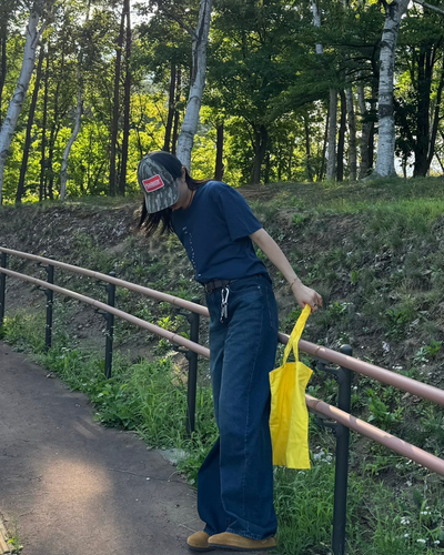 【即納】オーバーサイズネイビーTシャツ SM0043