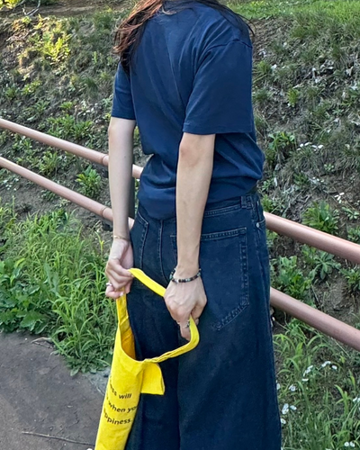 【即納】オーバーサイズネイビーTシャツ SM0043