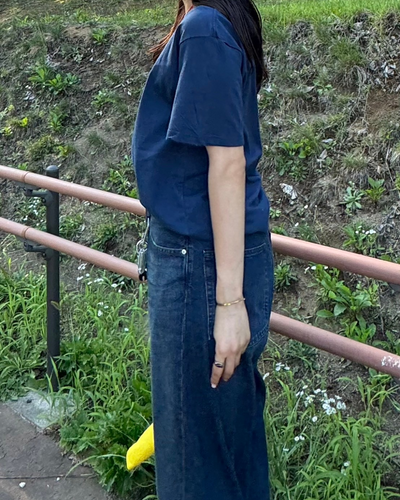 【即納】オーバーサイズネイビーTシャツ SM0043