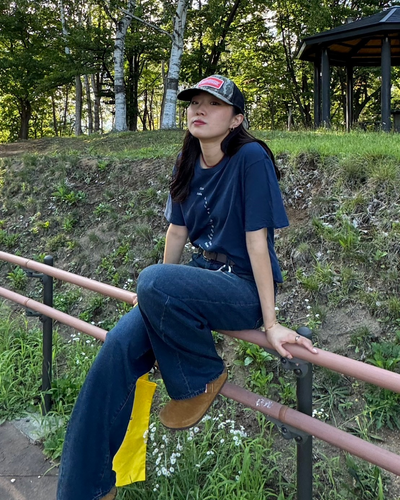 【即納】オーバーサイズネイビーTシャツ SM0043