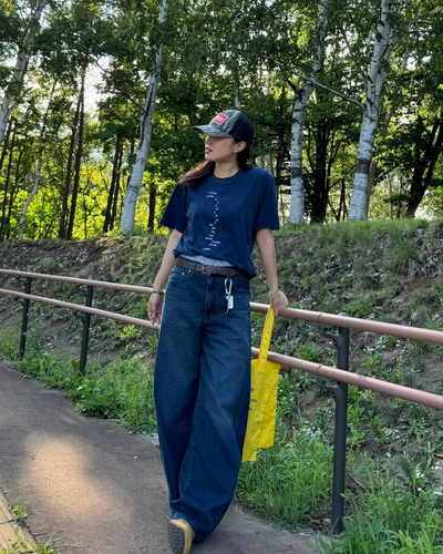【即納】オーバーサイズネイビーTシャツ SM0043