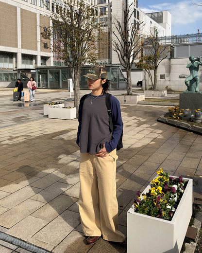 ベージュハイウエストワイドパンツ SM2000
