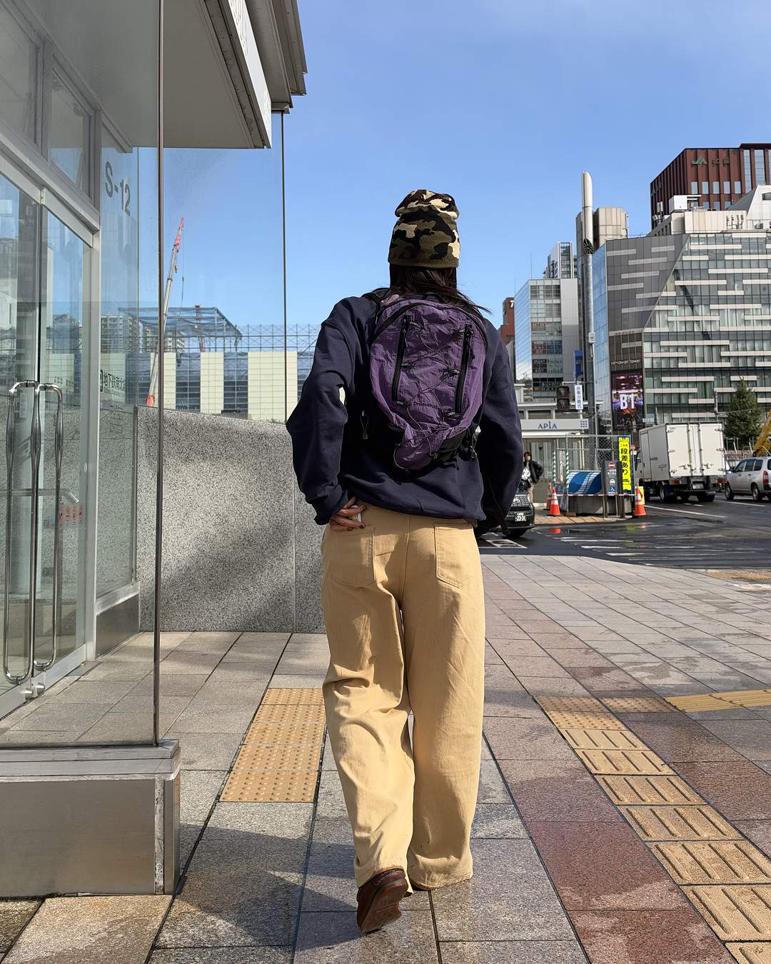 ベージュハイウエストワイドパンツ SM2000