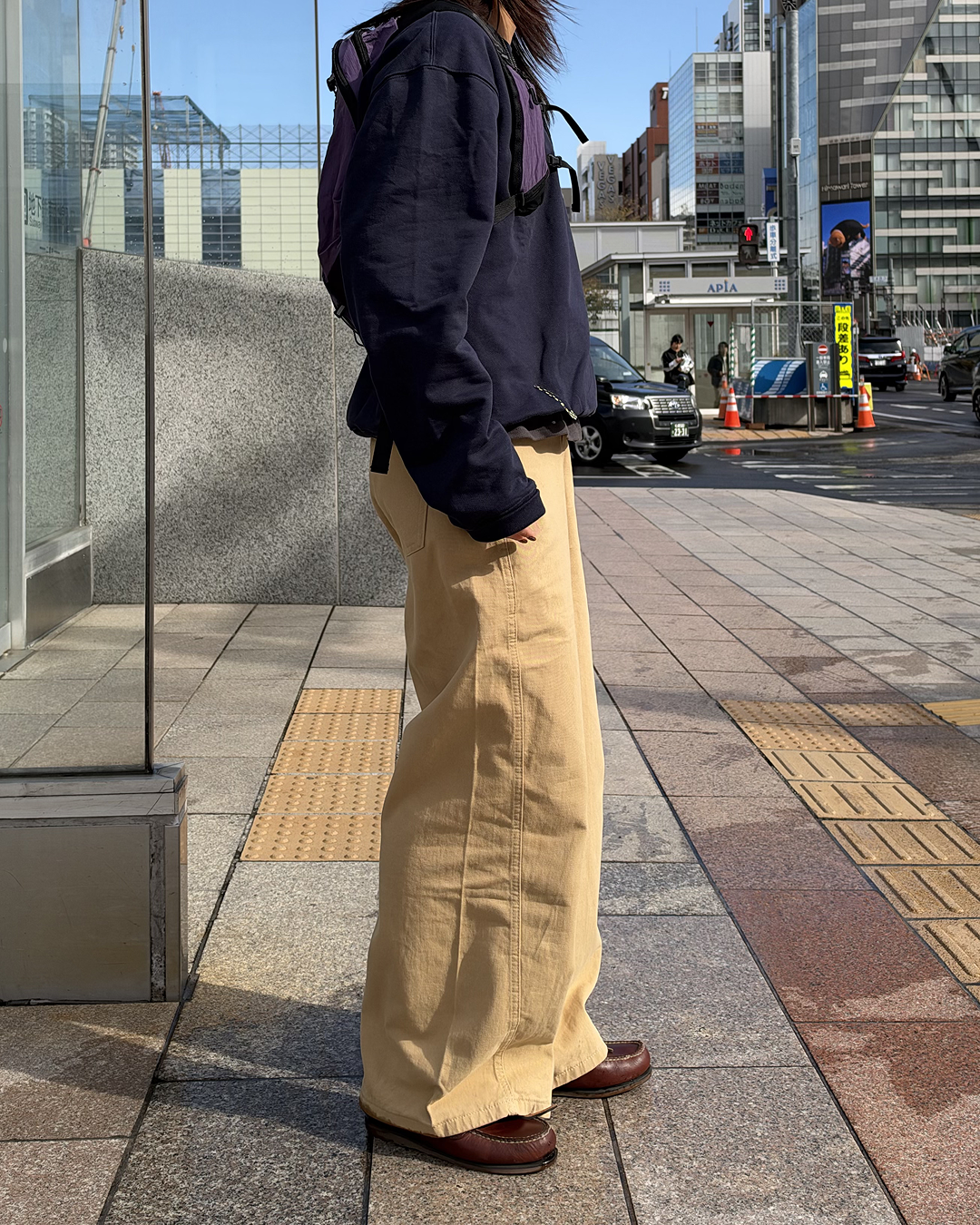 ベージュハイウエストワイドパンツ SM2000