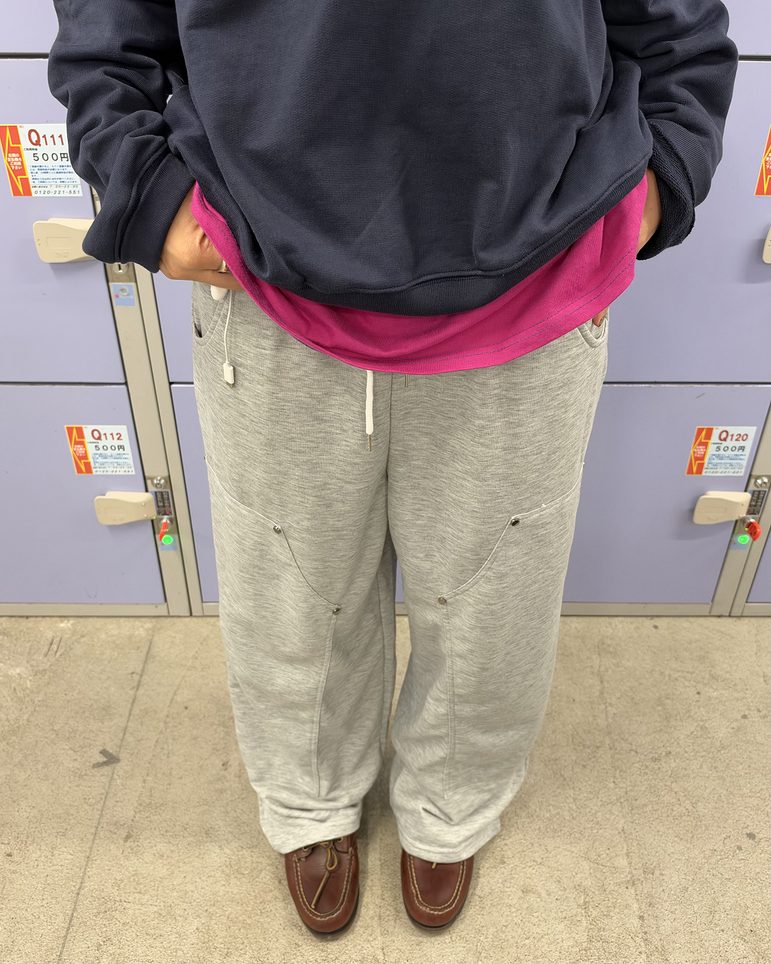 ワイドレッグリベットスウェットパンツ SM2007