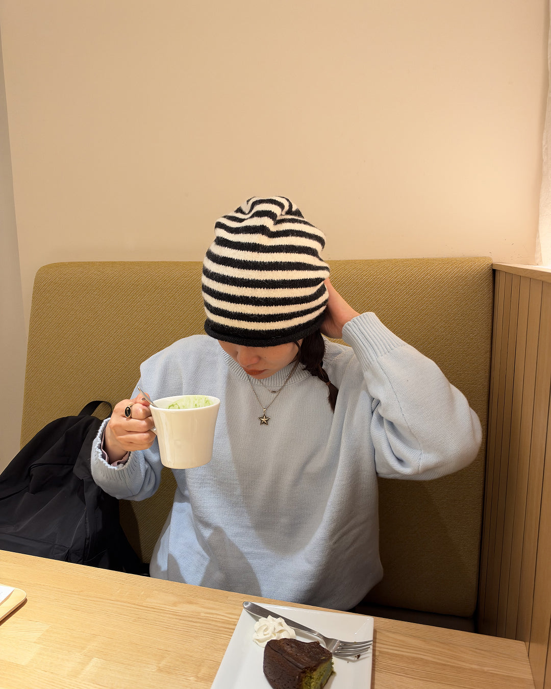 ストライプロールアップニット SM2039