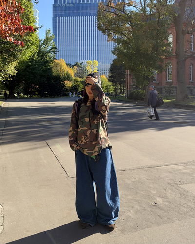 カモフラージュワッフルロングスリーブ SM2066