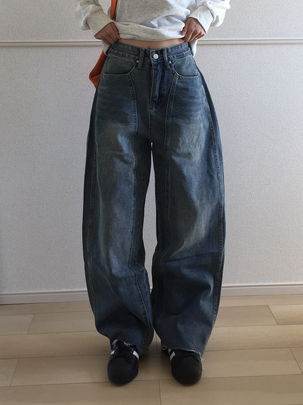 レトロウォッシュストレートデニムパンツ SO0043