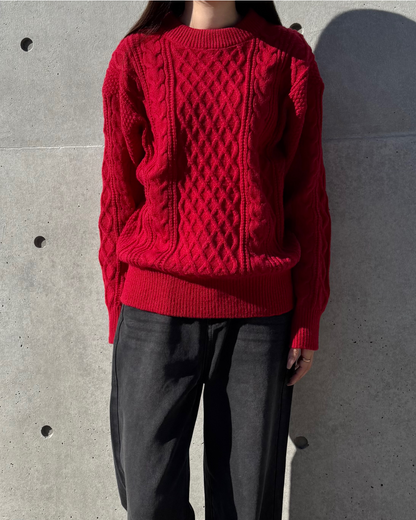 ケーブルニットプルオーバー SR0047