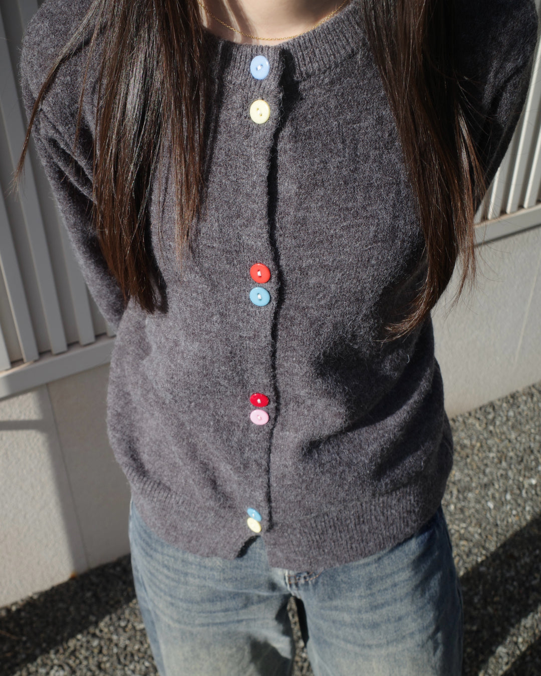 カラフルボタンニットカーディガン SR0059