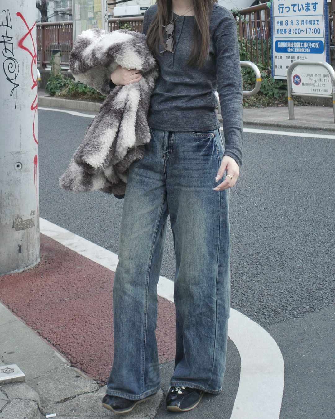 ヘンリーネックリブトップ SR0070