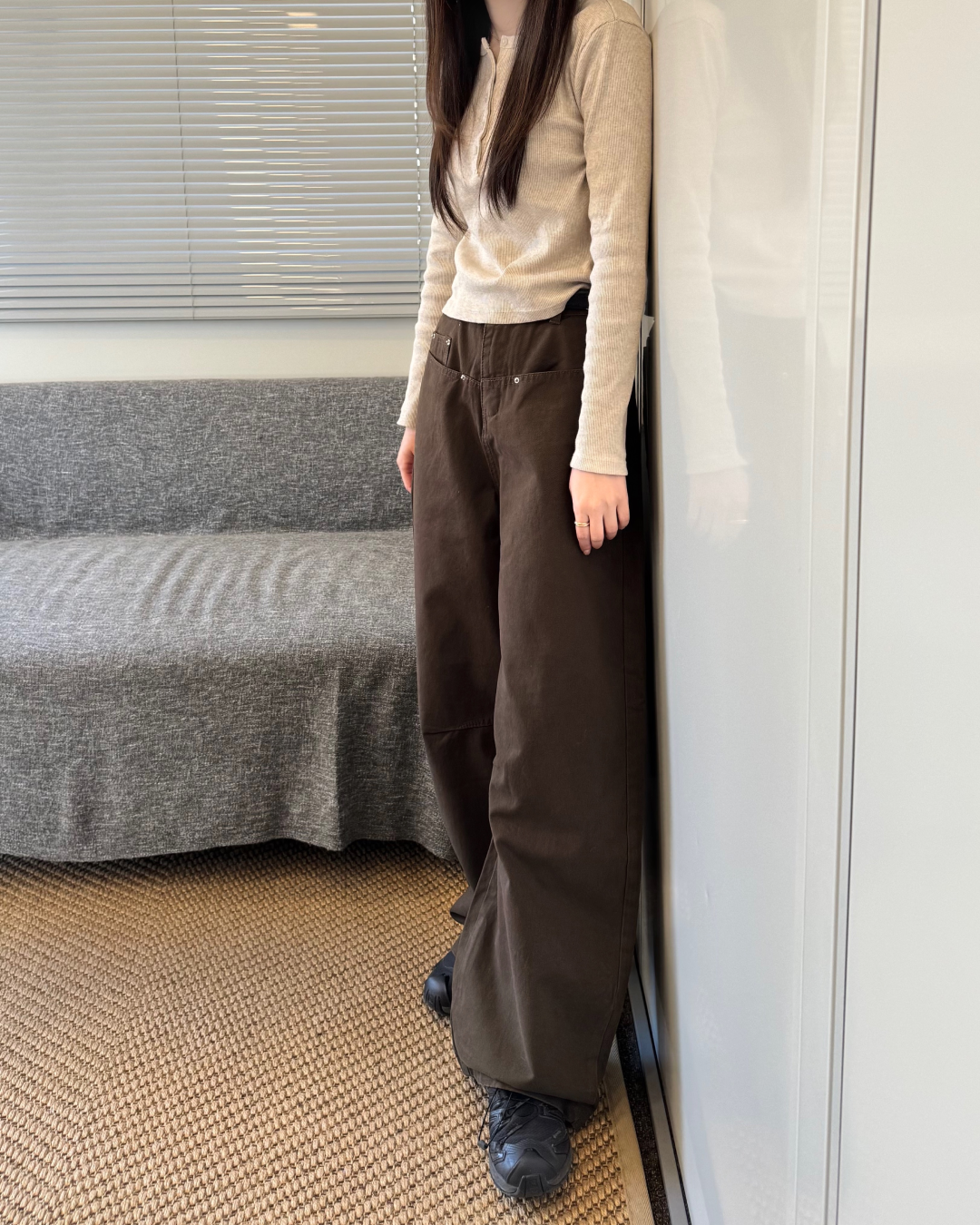 ワイドレッグブラウンパンツ SR0083 – YOLO（ヨロ）｜ファッション通販
