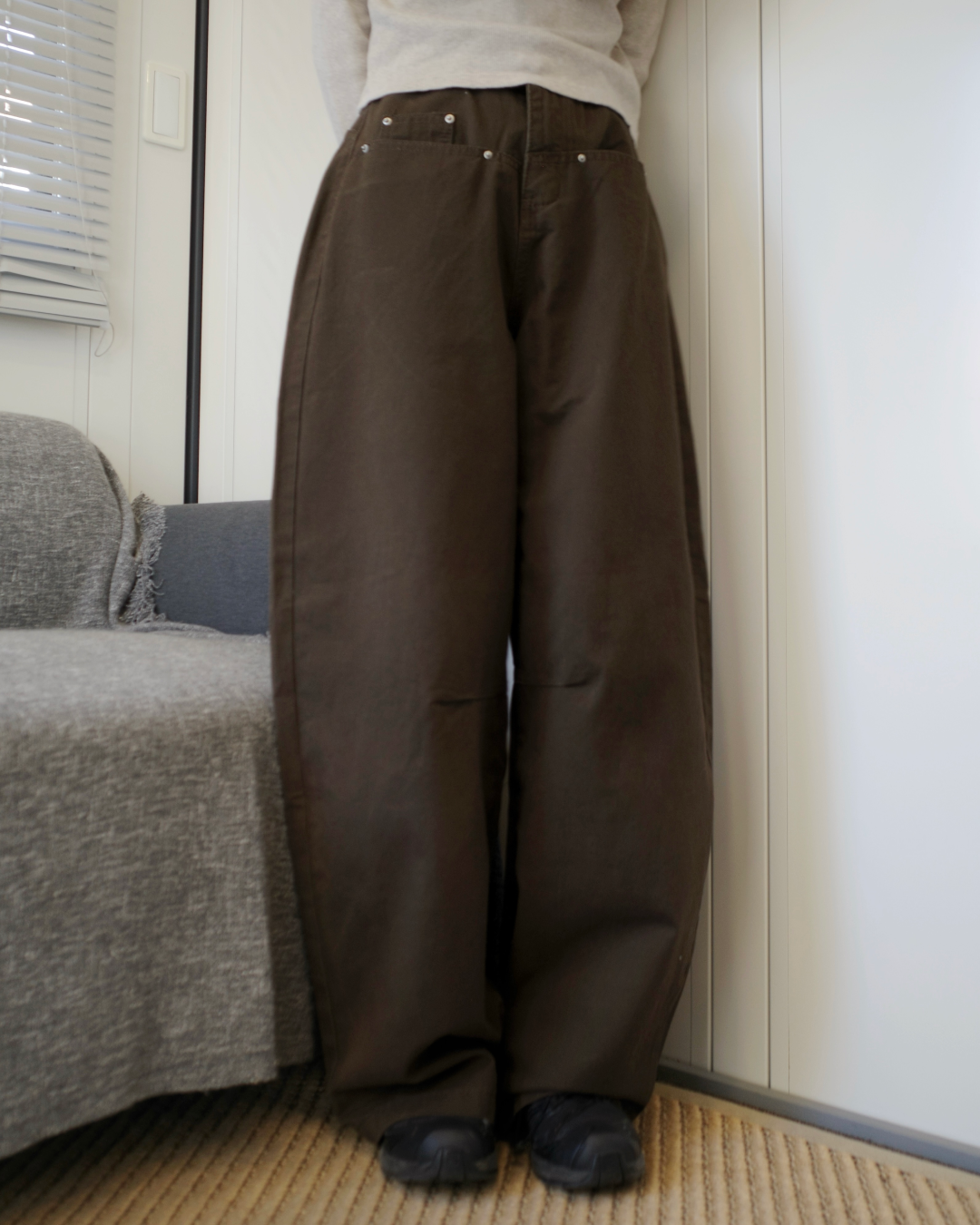 ワイドレッグブラウンパンツ SR0083