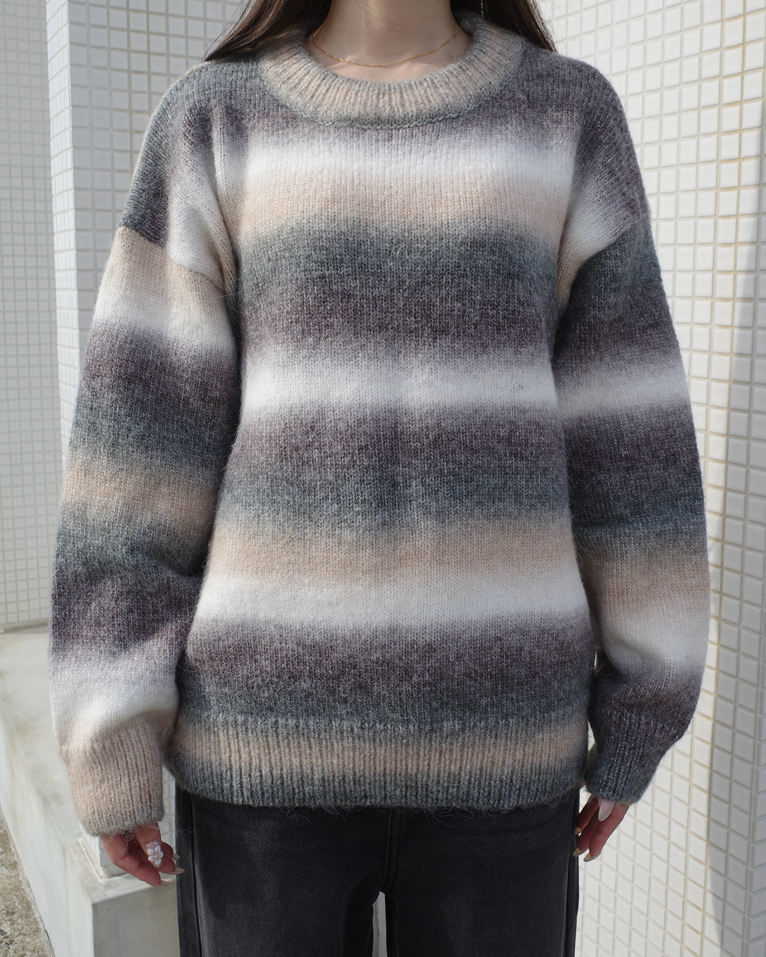 オンブレボーダーニット SR0284