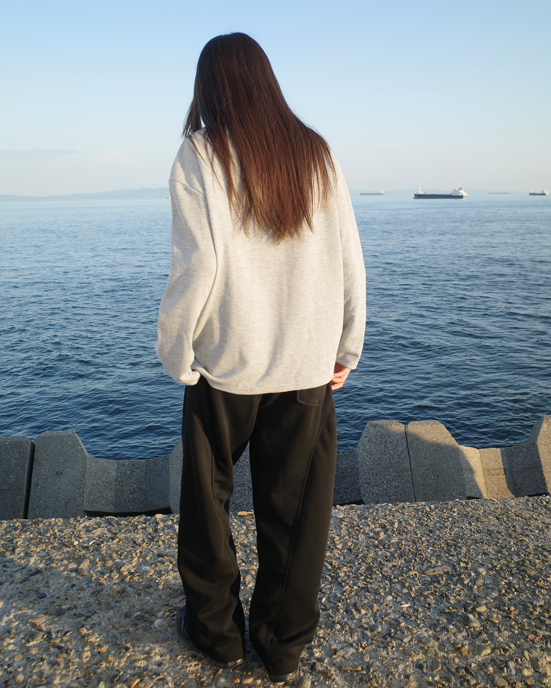ハイウエストドレープワイドスウェットパンツ SR0295