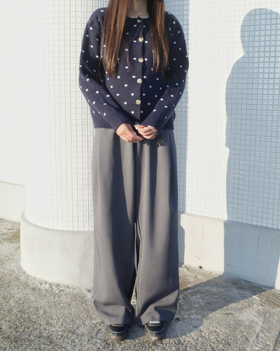 オーバーワイドタックスカジュアルパンツ SR0298