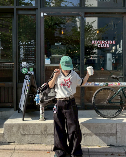 スターVネックリンガーTシャツ SW1018